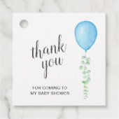 Blauwe ballon dank u bedankjes labels (Voorkant)