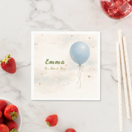 Blauwe Ballon Eerste Verjaardag Papieren Servetten