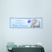 Blauwe ballon Elephant Boy Baby shower Spandoek (Beurs)