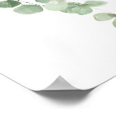 Blauwe ballon eucalyptus baby sprinkhaan welkomstb poster (Hoek)