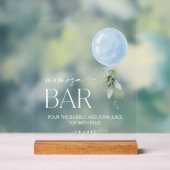 Blauwe ballon, Eucalyptus, Greenery, Momosa Bar Acryl Bord (Neutraal)