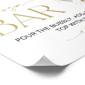 Blauwe ballon, Eucalyptus, Greenery, Momosa Bar Poster (Hoek)