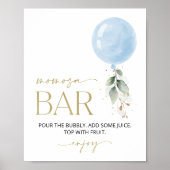 Blauwe ballon, Eucalyptus, Greenery, Momosa Bar Poster (Voorkant)