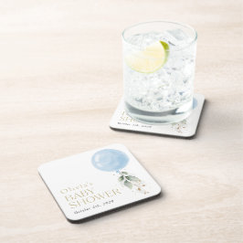 Blauwe ballon, Eucalyptus, Griekenland, Baby showe Bier Onderzetter