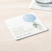 Blauwe ballon, Eucalyptus, Griekenland, Baby showe Kartonnen Onderzetters (Schuin)