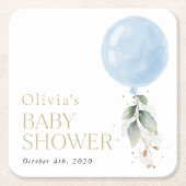 Blauwe ballon, Eucalyptus, Griekenland, Baby showe Kartonnen Onderzetters (Voorkant)