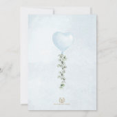 Blauwe ballon Eucalyptus SweeBaby Baby shower Kaart (Achterkant)