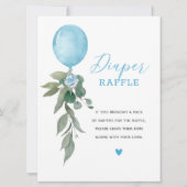 Blauwe ballon groen luier Raffle teken Kaart (Voorkant)
