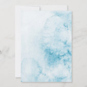 Blauwe ballon Het is een Baby shower van een jonge Kaart (Achterkant)