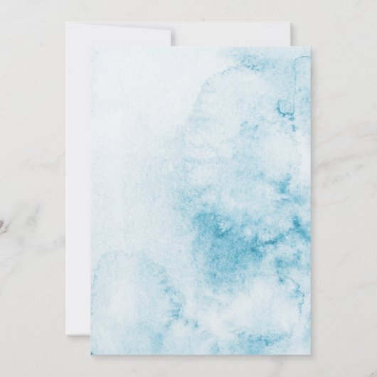 Blauwe ballon Het is een Baby shower van een jonge Kaart (Achterkant)