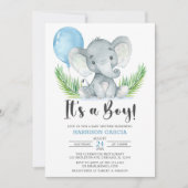 Blauwe ballon Het is een padvinder Baby shower Kaart (Voorkant)