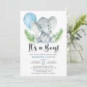 Blauwe ballon Het is een padvinder Baby shower  Kaart (Staand voorkant)