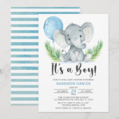 Blauwe ballon Het is een padvinder Baby shower  Kaart (Voorkant / Achterkant)