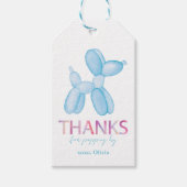 Blauwe Ballon Hond Favoritietags Cadeaulabel (Voorkant)