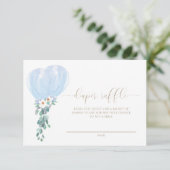 Blauwe Ballon Luier Raffel Ticketkaart Kaart (Staand voorkant)
