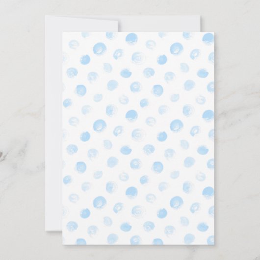 Blauwe ballon Oh boy eucalyptus baby shower Kaart (Achterkant)