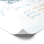 Blauwe Ballon Olifant Baby shower Moeder Osa Bar Poster (Hoek)