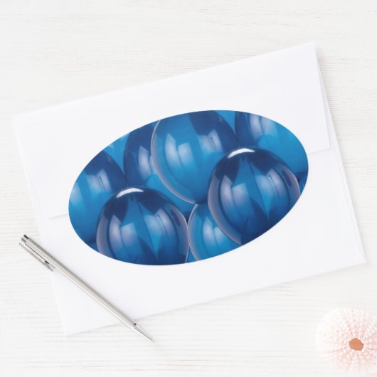 Blauwe ballon Stickers en envelopsluitingen (Envelop)