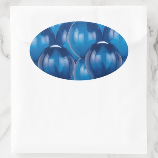 Blauwe ballon Stickers en envelopsluitingen (Tas)
