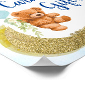 Blauwe ballon Teddy Bear Cards en Gifts Poster (Hoek)