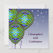 Blauwe ballon uitnodiging (Voorkant)