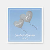 Blauwe ballon voor 90e verjaardag servet (Voorkant)