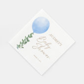 Blauwe ballon Waterverf Baby Boy Shower Oh Boy Servet (Hoek)