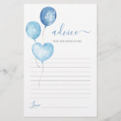 Blauwe ballonjongen Advies voor moeder om kaart te (Voorkant)