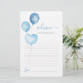 Blauwe ballonjongen Advies voor moeder om kaart te (Staand voorkant)