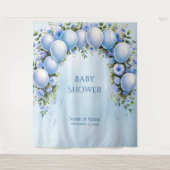 Blauwe ballonnen achtergrond wandkleed (Voorkant)