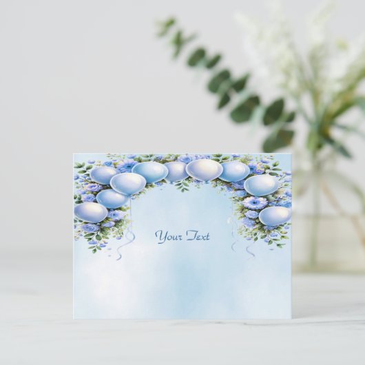 Blauwe Ballonnen Ansichtkaart Briefkaart (Staand voorkant)