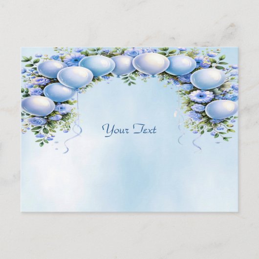 Blauwe Ballonnen Ansichtkaart Briefkaart (Voorkant)