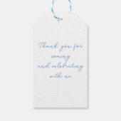 Blauwe ballonnen Baby shower Dank u gunst Cadeaulabel (Achterkant)