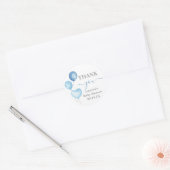 Blauwe ballonnen Baby shower Jongen Ronde Sticker (Envelop)