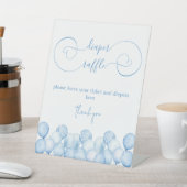 Blauwe ballonnen Baby shower luier Raffle Reclamebord Met Voetstuk (Insitu)