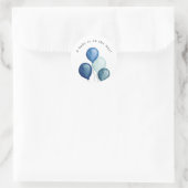 Blauwe Ballonnen Baby Shower Ronde Sticker (Tas)