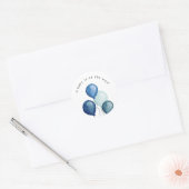 Blauwe Ballonnen Baby Shower Ronde Sticker (Envelop)