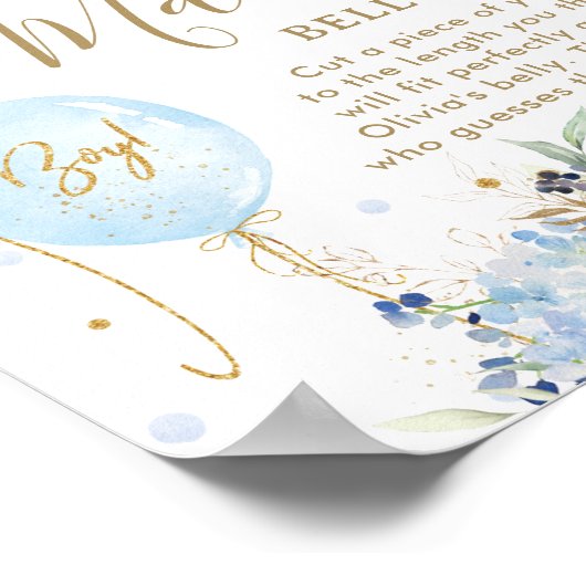 Blauwe Ballonnen Bloemen Jongen Hoe Big Mama's Bel Poster (Hoek)