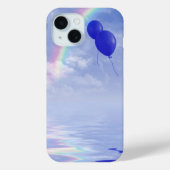 Blauwe ballonnen Case-Mate iPhone case (Achterkant)