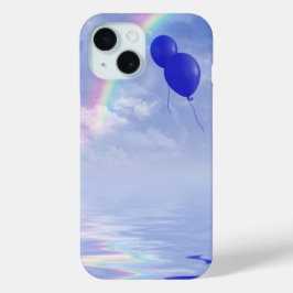 Blauwe ballonnen iPhone 15 case