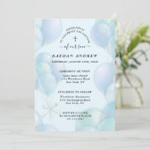 Blauwe ballonnen Christelijk Kruis Kaart (Staand voorkant)