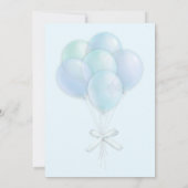 Blauwe ballonnen Christelijk Kruis Kaart (Achterkant)