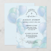 Blauwe ballonnen Christelijk Kruis Kaart (Voorkant / Achterkant)