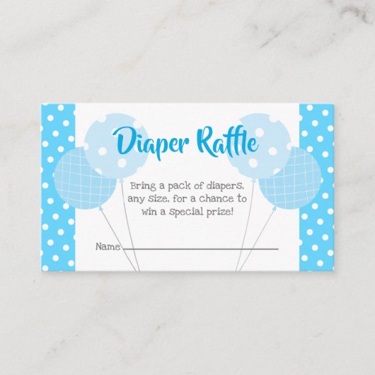 Blauwe ballonnen die de kleine jongetje uit de lui informatiekaartje (Voorkant)