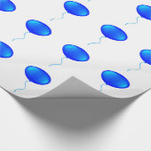 Blauwe ballonnen die papier verpakken (Hoek)