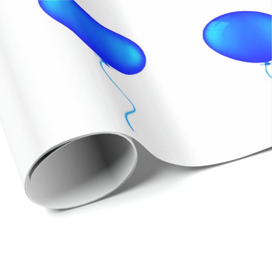 Blauwe ballonnen die papier verpakken (Rol Hoek)