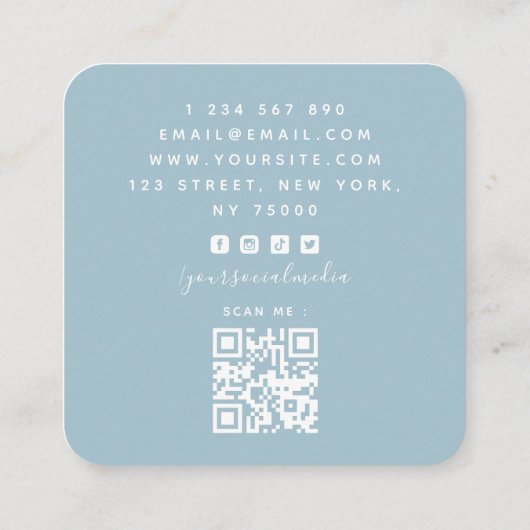 Blauwe ballonnen en sterren Kinder Event Planner Q Vierkante Visitekaartje (Achterkant)