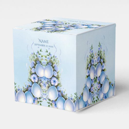 Blauwe ballonnen Favor Box Bedankdoosjes (Voorkant Zijde)