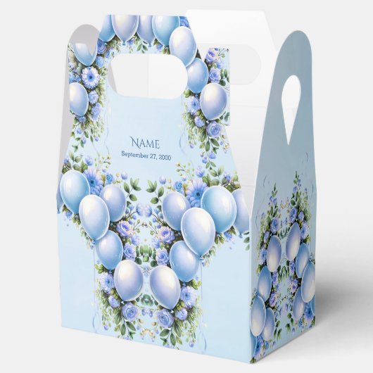 Blauwe ballonnen Favor Box Bedankdoosjes (Geopend)