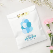 Blauwe ballonnen Happy Birthday Bedankzakje (Gezegeld)